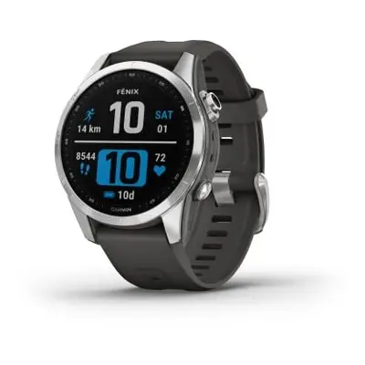 Garmin f?nix 7S Multisport GPS Watch, Stainless Steel with Graphite Band