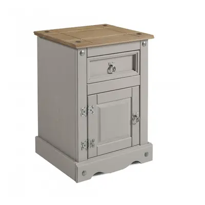 Corona Grey Wax Medium Pot Cupboard Bedside Solid Bedroom Furniture