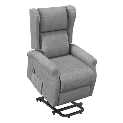 HOMCOM Power Lift Chair for the Elderly Fabric Recliner Armchair w/ Remote Grey