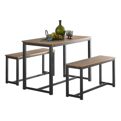 SoBuy OGT25-N,Dining Set-1Table and Benches,Modern Industrial Design