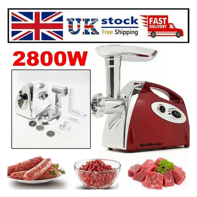 2800W Electric Meat Grinder Mincer Aluminum Sausage Maker Filler