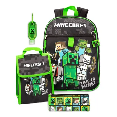 Minecraft Backpack & Lunch Box Kids Piece School Rucksack Bag Set One Size