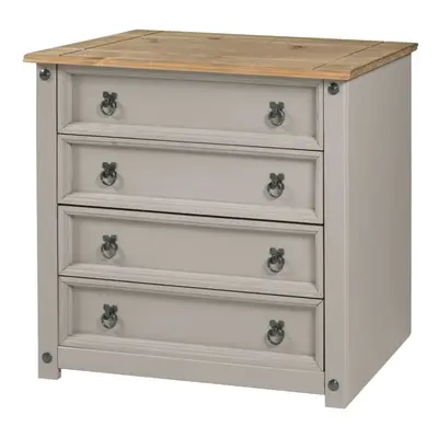 Corona Chest of Drawers Drawer Grey Wax Small Solid Pine