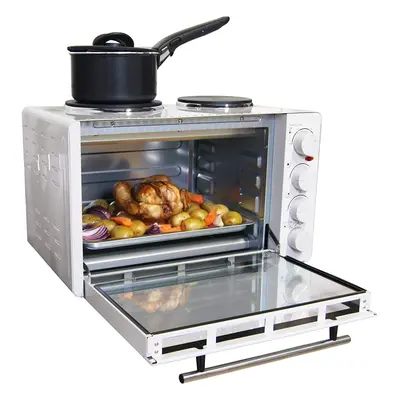 Igenix IG7130 Mini Oven with Electric Grill and Double Hotplate Hob - White