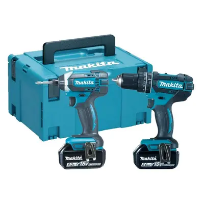 Makita DLX2131TJ 18V 2x5.0Ah Li-ion Combi/Impact Twin Kit