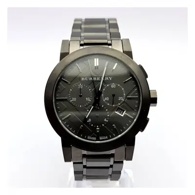 NEW BURBERRY BU9354 MENS BLACK GREY DIAL THE CITY CHRONOGRAPH WATCH