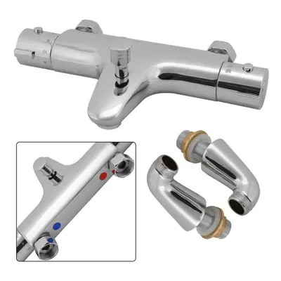 New Modern Bath Shower Mixer Taps Deck Mounted Chrome Valve Bar Tap