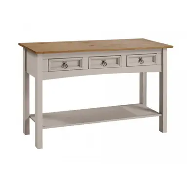 Corona Grey Wax Drawer Console Table Solid Pine Furniture