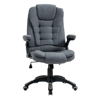 Vinsetto High Back Home Office Chair Swivel Linen Fabric Desk Chair, Dark Grey