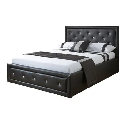 Hollywood Gas Lift Storage Bed in Black - 5FT Kingsize 150cm