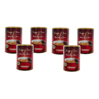 Royal Chai Masala Unsweetened Tub 400g (Pack of 6), Premium Instant Tea, Masala Tea, Natural Ins