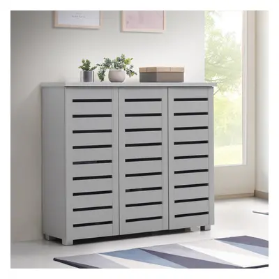 5 Tier Shoe Storage Cabinet Door Cupboard Stand Rack Unit Grey