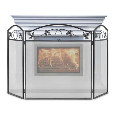 3 Panel Foldable Fire Screen Protector Fireplace Fence Freestanding