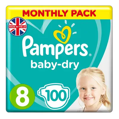 Pampers Baby Nappies Size (17+ kg/37.5 Lb), Baby-Dry, Count, MONTHLY SAVINGS PACK, Air Channels 