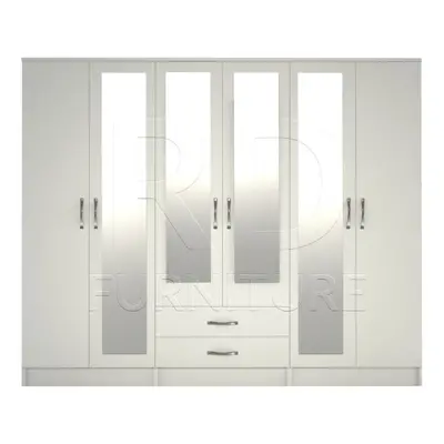 Ready assembled Classic Door Mirror Wardrobe White