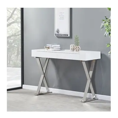 Mayline High Gloss Console Table In White