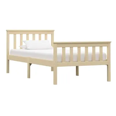 vidaXL Solid Pinewood Bed Frame 100x200cm Light Wood Single Bedroom Furniture