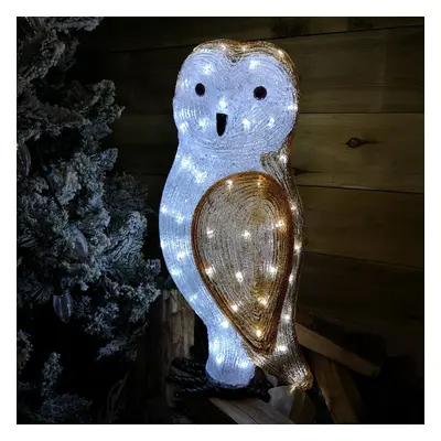 The Snowman & Snowdog 56cm Acrylic Owl Figure with Ice White LEDs