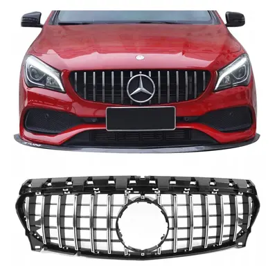 Mercedes CLA Class W117 C117 Front Bumper Grille Panamericana GT Style Gloss Black With Silver S