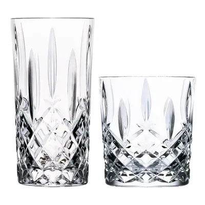 12pc Whiskey Tumblers Highball Glasses Set RCR Crystal Cut Glass Glassware