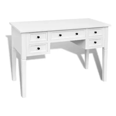 VidaXL 5-Drawer Writing Desk - White | Home Workstation