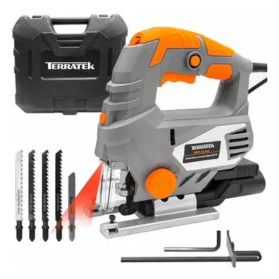 Terratek 800W Electric Jigsaw, Speeds, Laser Guide, Cutting Capacity 100mm Wood, 10mm Metal, MAX