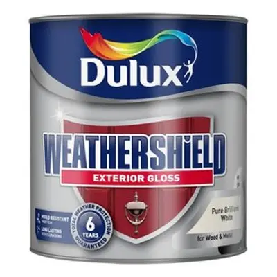 Dulux Weather Shield Exterior High Gloss Paint, 2.5 - Pure Brilliant White