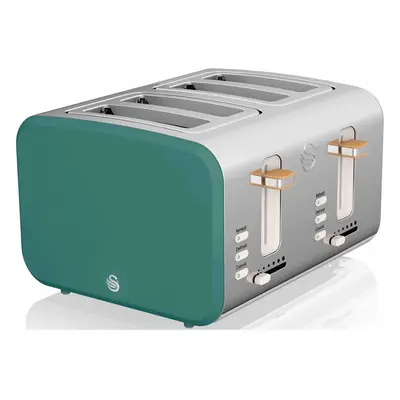 Swan ST14620GREN Nordic 4-Slice Toaster with Defrost/Reheat/Cancel Functions, Cord Storage, 1500