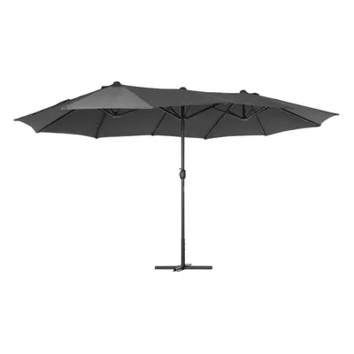 Outsunny 4.6M Garden Patio Umbrella Canopy Parasol Sun Shade w/ Base Grey