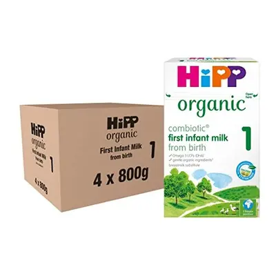 HiPP Organic First Infant Baby Milk Powder Formula, From Birth, 800g (Pack of 4)