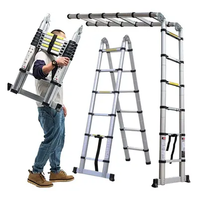 Multi-Purpose 3.8M Aluminium Portable Telescopic Ladder