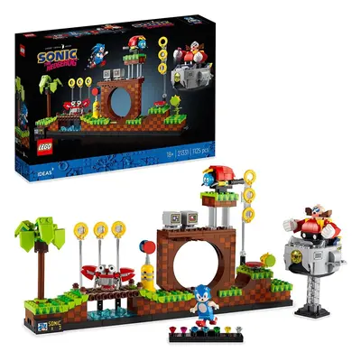 LEGO Ideas Sonic the Hedgehog Green Hill Zone Set with Dr. Eggman Figure and Eggmobile, Nostalgi