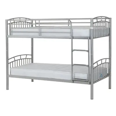 Seconique Ventura 3ft Metal Bunk Bed - Silver