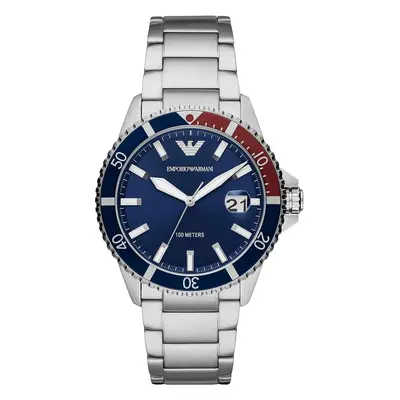 Emporio Armani DIVER AR11339 Men's Classic Watchs Silver&blue