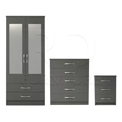 Ready-Assembled Wardrobe, Chest & Bedside Set