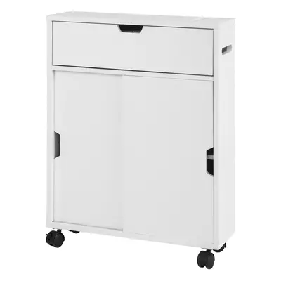 SoBuy BZR31-W,Bathroom Cabinet Storage Shelf on Wheels Storage Cabinet