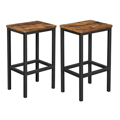 VASAGLE Bar Stools, Set of Bar Chairs, Kitchen Breakfast Bar Stools with Footrest, Industrial in