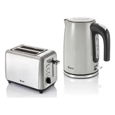 Swan Townhouse Grey 1.7L Jug Kettle & Slice Toaster Matching Set