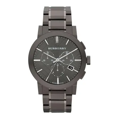 Burberry BU9354 Large Check Gray Ion Plated Men's Watch