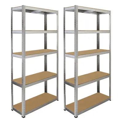 2 x Galvanised Steel Shelving Heavy Duty Storage System Shelf Garage Tier Bays