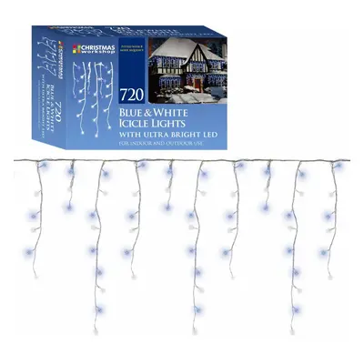 The Christmas Workshop 720 Blue & White LED Icicle Chaser Lights