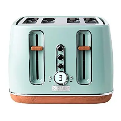 Haden Dorchester Toaster Modern LCD Display Digital Four Slice Toaster With Wood Effect Finish, 