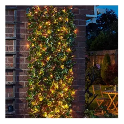 Garden 60cm x 180cm Expanding Solar Pre Lit Ivy Leaf Trellis Screen