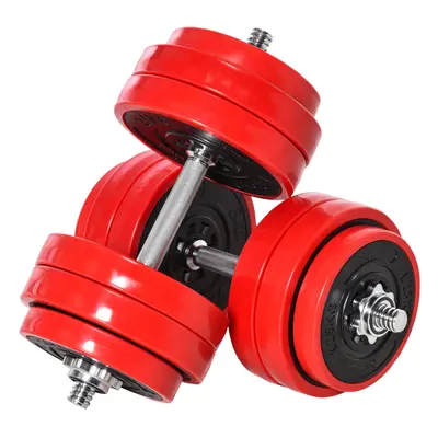 HOMCOM 30KGS Dumbbell & Barbell Adjustable Ergonomic Set Exercise in Home Gym