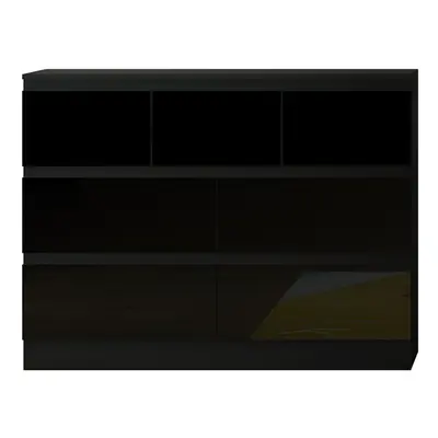 Black Gloss Drawer Chest Bedroom Storage Dresser