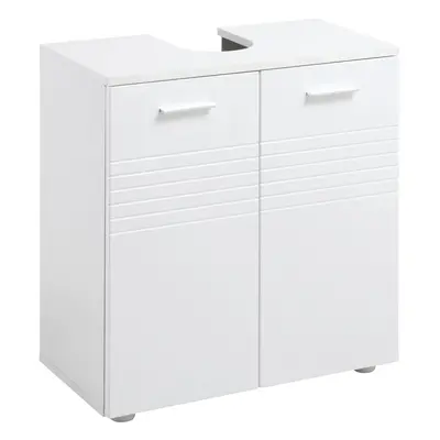 kleankin Bathroom Pedestal Under Sink Cabinet with Storage Shelf Double Door