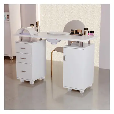 White Professional Manicure Table Nail Desk with Dust Collector