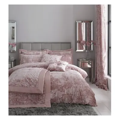 Catherine Lansfield Crushed Velvet Double Duvet Set Blush