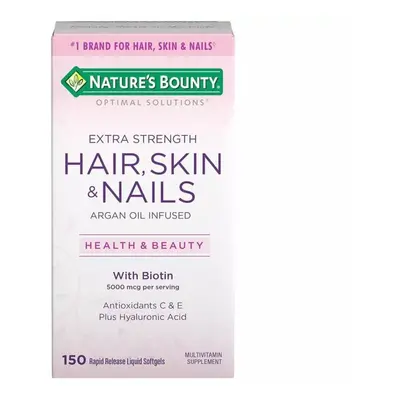 Extra Strength Hair, Skin & Nails Argan Oil Infused Softgels with Biotin, ct, Nature's Bounty Op