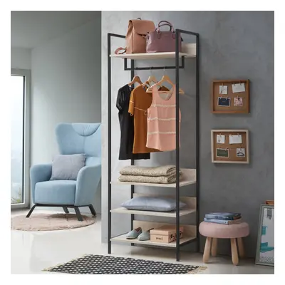 Zahra Bedroom Double Open Wardrobe Shelves Furniture Storage Cupboard